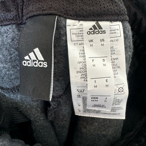 Adidas Mens Jogger Pants‎ Size M Fleece Zip Taper Ankle Black Heather Work Out - Picture 3 of 12